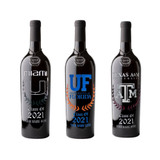 Collegiate Graduation Custom Alumni Etched Wine—Honor The Graduates Alma Mater With Your Choice of Wine Aged To Perfection