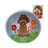 Faux Paw Custom Painted Pet Portrait Bowl—Hand-Painted By Artist Debby Carman, a Worldwide Acclaimed Laguna Beach Artist and Aculptor, Known For Her Warm, Whimsical and Heartwarming Pet Portrayals