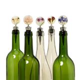 Birth Month Flower Wine Bottle Stopper—Showcase Mother Nature and Preserve Your Vino with Real Dried Flowers Encased in a Handmade Disc