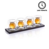 Golf Whiskey Tasting Glass—Set of 4 Golf Ball Classes with Flight Board