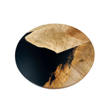 Calla Davina Epoxy River Lazy Susan—A 17" Handcrafted Rustic Brown Maple Centerpiece For Food and Decor