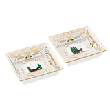 Panthère de Cartier Trinket Set— Limoges Porcelain With Arabesques Motif and Goat Suede Base