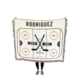 Personalized Hockey Throw Blanket—A Custom Woven Throw Featuring Your Forever Linemate