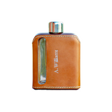 Personalized Leather Glass Flask—Add Some Class with Glass and Leather To Their Flask Collection For Weddings, Groomsmen, and Your Best Man