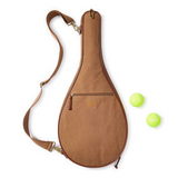 Mercer Monogrammed Tennis Racket Cover—Designed With Both Durability And Style In Mind, This Tennis Racket Cover Is Crafted From Waxed Canvas With Leather Details