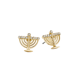 Baublebar Eight Nights Earrings—Honor The Hanukkah Holiday With These  Earrings  Featuring Two Menorahs Crafted in Shiny Gold and Subtle Crystal Sparkle