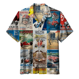 Vintage Racing Posters Button Down—Slip Into A Piece of Racing History and Hit The Fashion Autobahn with a Full Tank of Charisma