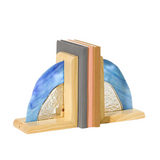 Stained Glass Agate Bookend Set—Inspired By the Layers and Colorful Bands of Agate Slices, These Bookends Beautifully Display Your Favorite Novels