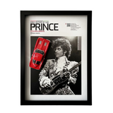 Prince Little Red Corvette 3D Die Cast Poster—This Unique Poster Features a Three-Dimensional Die-Cast Replica of the Iconic Car, Paying Homage to Prince's Classic Hit