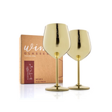 Gold Stemmed Stainless Steel Wine Glasses—Perfect Glasses to Accompany Your Love is Blind Binging