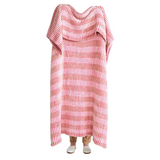 Hot Pink Stripe Cozy Knit Fable Throw Blanket—Featuring a So-Cozy Eyelash Texture, This Ultra-Soft Throw Blanket Is Sure to Become Your Go-To Couch Companion