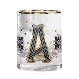 Bistro Tile Monogram Old Fashioned Glass—Add A Touch Of Personalized Charm To Your Drinking Experience With This Parisian-Inspired Rocks Glass