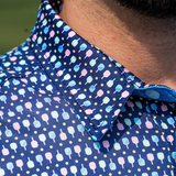 Chalk Talk Sports Men's Pickleball Paddle Polo—The Bold Contrast Collar and Pickleball Pattern will Have You Turning Heads on the Court