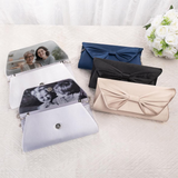 Personalized Silk Bow Tie Clutch with Photo—Add a Sentimental Touch by Including an Unforgettable Photograph Hidden in This Elegant Clutch