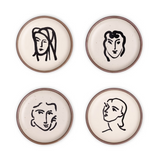 East Fork Side Plate Set Aquatint Portraits—A Side Plate Set Featuring Four Faces From Henri Matisse’s Series of Aquatint Portraits