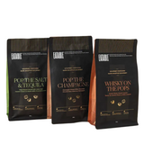 Gourmet Alcohol-Infused Popcorn Trio—The Classic Snack Gets Classy When It’s Glazed in Luscious Spirits and Sweets