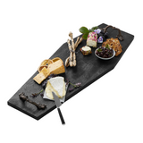 Coffin Cheese Board—Handcrafted in the Haunting Shape of a Coffin, This Sustainably Sourced Black Mango Wood Board Provides Party-Perfect Presentation for Artisanal Cheese, Charcuterie and All the Classic Accompaniments