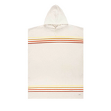 Sand Cloud Border Classic Stripe Poncho Natural—Perfect for Post-Surf, Shower, Lounging, or Beach Days, This Hooded Poncho Features Multicolor Stripes and 100% Turkish Organic Cotton