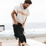 Sand Cloud Border Classic Stripe Poncho Natural—Perfect for Post-Surf, Shower, Lounging, or Beach Days, This Hooded Poncho Features Multicolor Stripes and 100% Turkish Organic Cotton