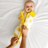Little Sleepies Sunshine Zippy—Made From Signature Lunaluxe® Bamboo With Thoughtful Features Like Fold-Over Feet & Mittens, a 2-Way Zipper, and No Scratchy Tags
