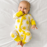 Little Sleepies Sunshine Zippy—Made From Signature Lunaluxe® Bamboo With Thoughtful Features Like Fold-Over Feet & Mittens, a 2-Way Zipper, and No Scratchy Tags