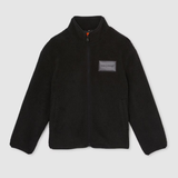 Reiss McLaren F1 Team Embroidered Fleece Jacket—This Oversized Black Fleece Jacket Is Revved Up With a Bold McLaren Papaya