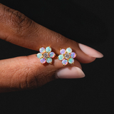 La Kaiser Tropical Opal Fleur Studs—As If Plucked From an Enchanted Tropical Forest, These Dreamy Studs Feature a Shimmering Center Stone With Gorgeous Pastel Opal Petals