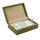 Preston Card Box—Gather Loved Ones Together to Play a Game of Cards With This Box Made From Soft Cotton Jute