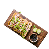 Taco Plate—A Solid Hardwood Plate With Specially Designed Stainless Steel Taco Holding Rings to Hold 4 Tacos and a Space for Your Favorite Salsa or Crema