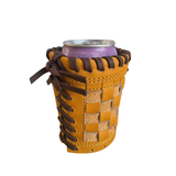 Baseball Glove Can Holder—A Unique Koozie Made From Real, Authentic Baseball Glove Leather
