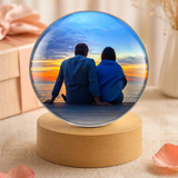 Custom Video Globe With Wooden Base Personalized Memory—A Unique Digital Keepsake That Continuously Loops Your Favorite Videos