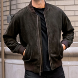 Thursday Boot Co. Suede Bomber Jacket—Timeless MA-1 Military Design Crafted in Premium Snuff Suede