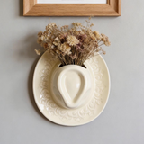 Ceramic Cowboy Hat Wall Vase—Charming Western Pocket Vase Blending Rustic Style and Functional Decor