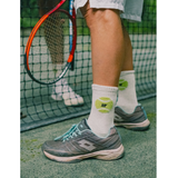 Tennis Championship Intarsia Crew Socks—Stylish, Athletic Crew Socks Featuring Custom NYC Tennis-Inspired Embroidery