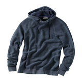 Carbon 2 Cobalt Men's Art Of The Fade Pullover Hoodie—Unique Indigo-Washed Patina with Cozy, Lightweight Tuck-Stitch Texture