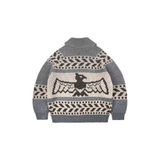FrizmWORKS Thunderbird Heavy Cowichan Sweater Jacket—Traditional Heavy Wool Knit Jacket with Striking Thunderbird Pattern
