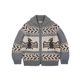 FrizmWORKS Thunderbird Heavy Cowichan Sweater Jacket—Traditional Heavy Wool Knit Jacket with Striking Thunderbird Pattern