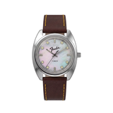 Fender x Timex Leather Strap Watch—Built To Honor 80 Legendary Years Of Fender, This 37mm Timepiece Channels Pure Stratocaster Swagger With A Mother-Of-Pearl Dial, Guitar Tone-Knob Crown, And Headstock-Shaped Second Hand