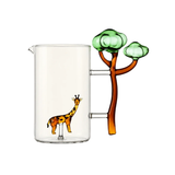 Giraffe Wilderness Table Glass Pitcher—Whimsical Miniature Savanna Landscape Inside Glass