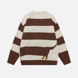 Aelfric Eden Striped Dachshund Sweater—Features a Bold, Cozy, and Playful Dog Motif Knit Design