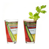 Bloody Mary Diagram Glassware—Pint Glasses Printed With An Original Diagram Depicting The Classic Brunch Cocktail