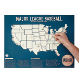 MLB Ballpark Traveler's Map—A Fun, Interactive Keepsake For The Fan Who Knows The Crack of a Bat Sounds Different In Every Diamond
