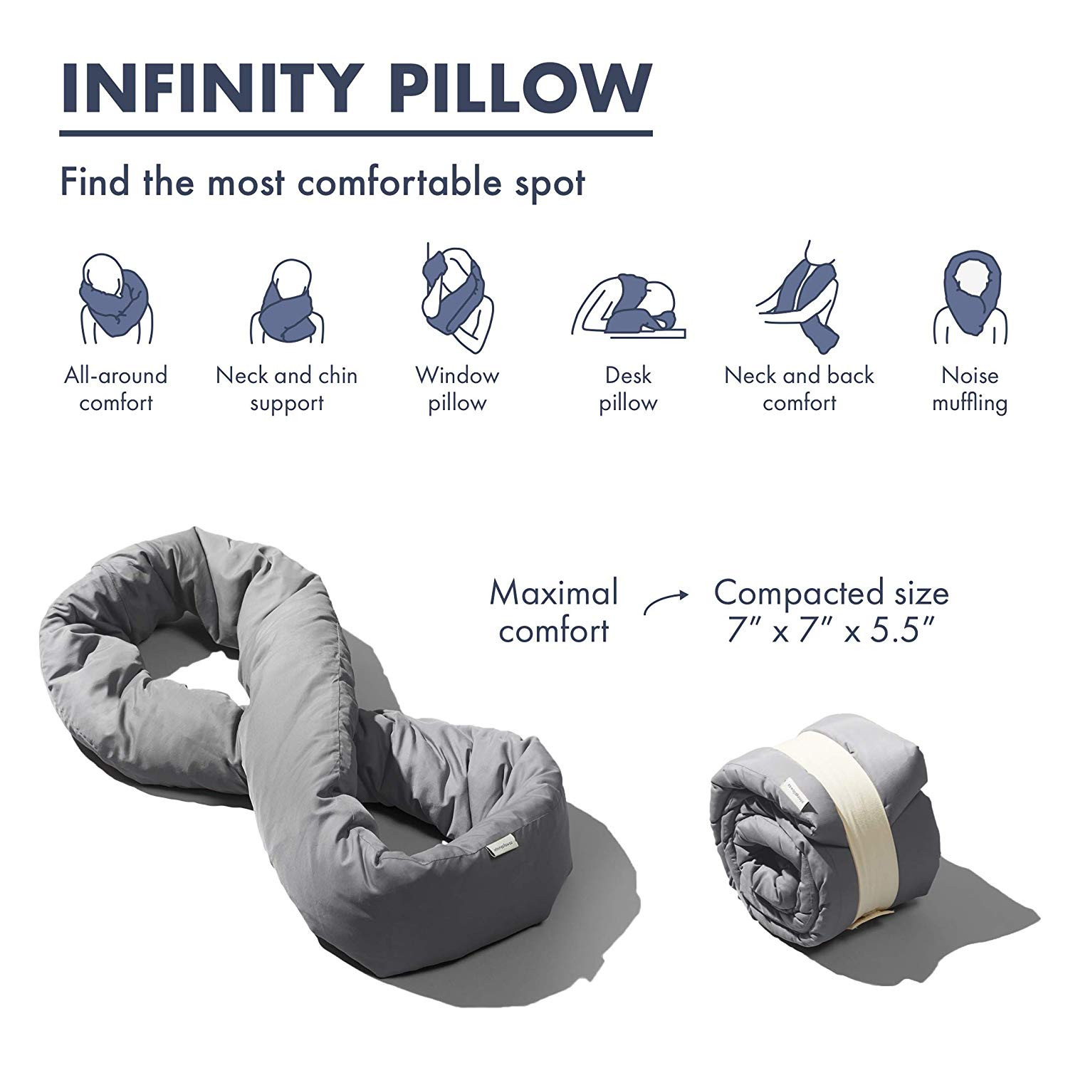 Huzi Infinity Pillow I Give Cool Gifts