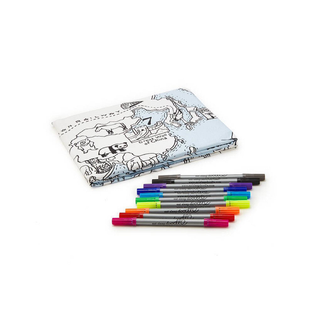 World Map Coloring Tablecloth - I Give Cool Gifts