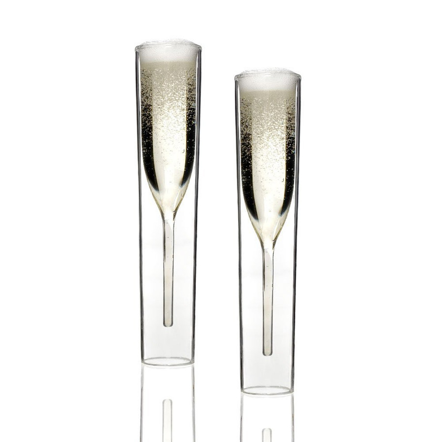 Inside Out Champagne Glass Set—Contemporary Double-walled Champagne Flutes For Any Special Occasion