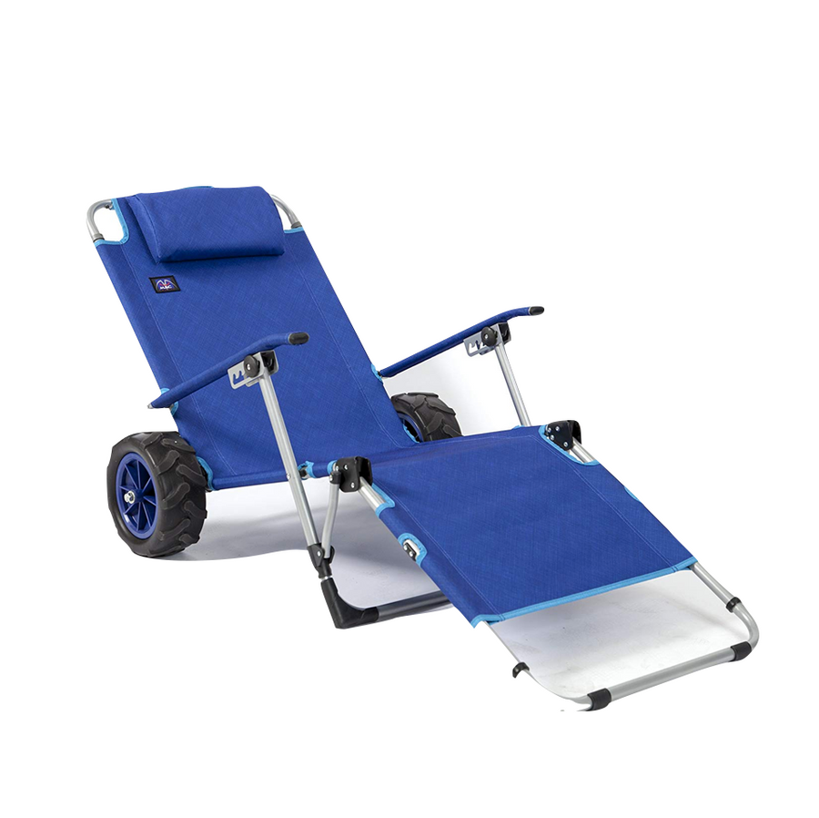 Mac Sports Beach Day Lounger + Cart—2-In-1 Lounger Chair Folds Into A Wagon Turning Into The Ultimate Beach Tool To Carry Your Stuff And Relax