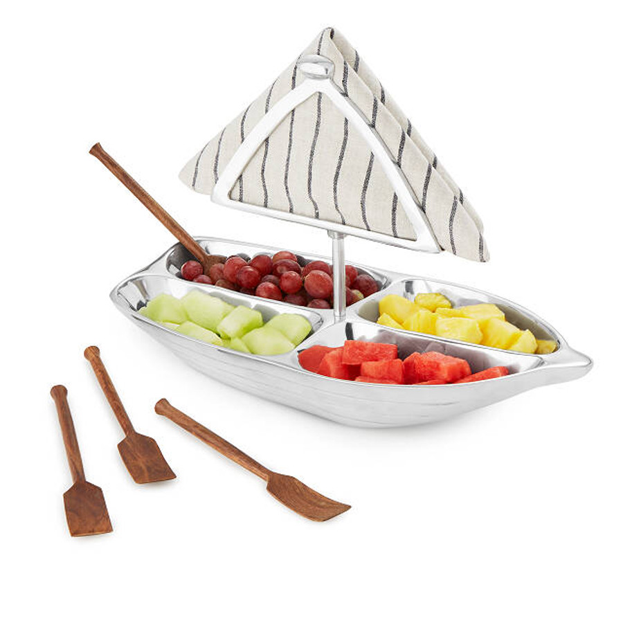 Rowboat Serving Bowl with Napkin Holder—This Snack-Laden Ship Will Have All Hands On Deck At Your Next Dinner Party