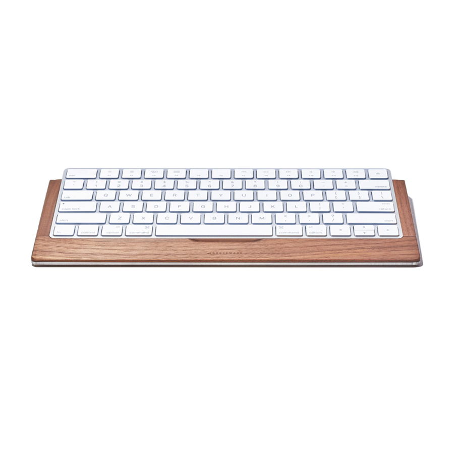 Grovemade Walnut Keyboard Tray—A Distinguished Landing Spot for Your Apple Wireless Keyboard, Carved from Solid American Hardwood
