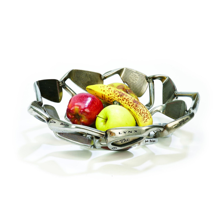 Welded Golf Irons Fruit Bowl—A Golfer's Dream, Combining Repurposed Golf Club Heads into a Stylish and Unique Centerpiece