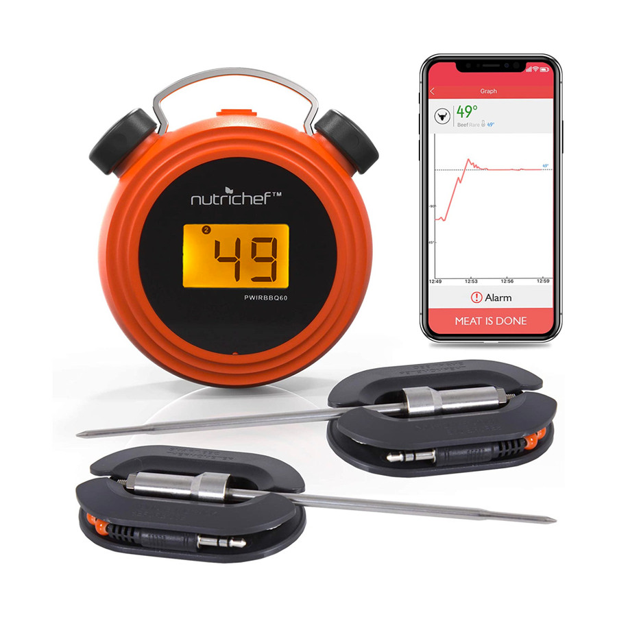 NutriChef Smart Bluetooth BBQ Grill Thermometer—A Cordless and Cool Way To Keep An Eye On Your Meat's Internal Temps